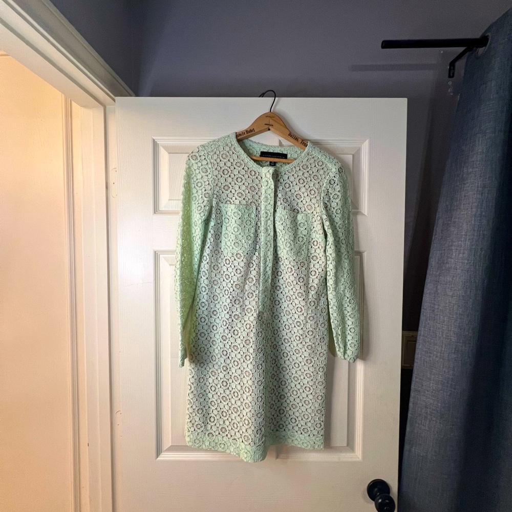Stunning Victoria Beckhum long sleeve mint teal dress!!